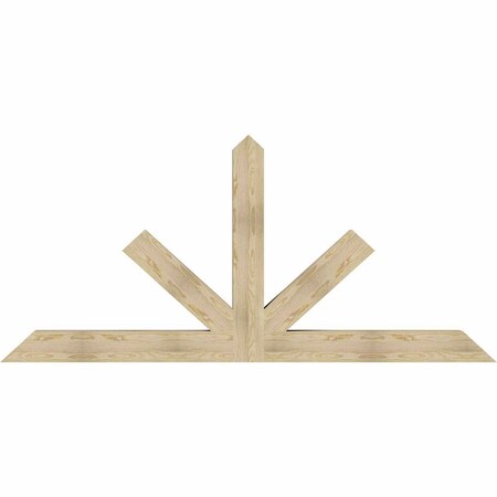 Ekena Millwork Saratoga Rough Sawn Timber Gable Bracket, Douglas Fir, 96"W x 44"H x 6"D x 6"F, 11/12 Pitch GBW096X44X0606SAR00RDF